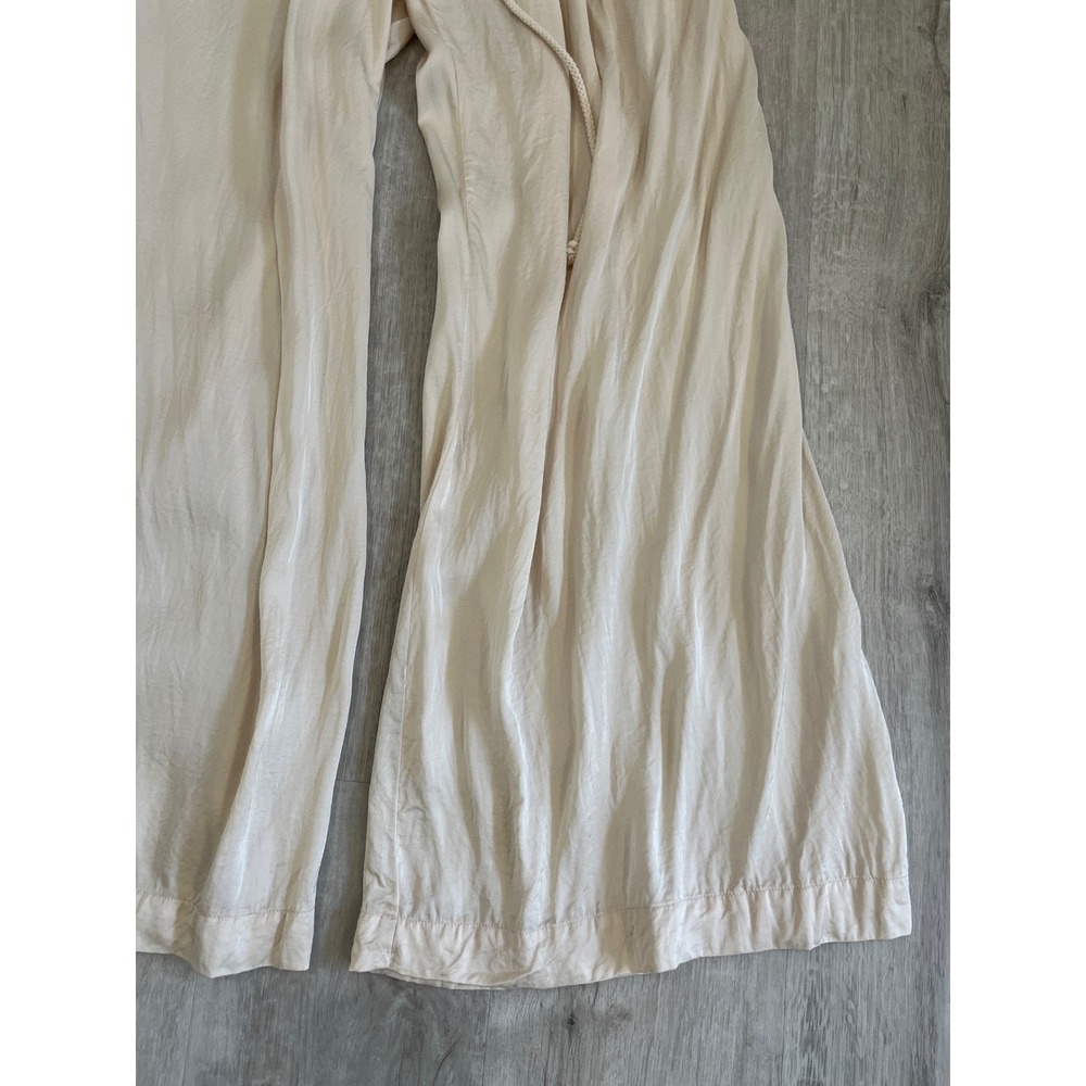YFB Young Fabulous & Broke Reed Satin Wide Leg Pant Trousers Sea Salt Sz Small - Picture 4 of 14